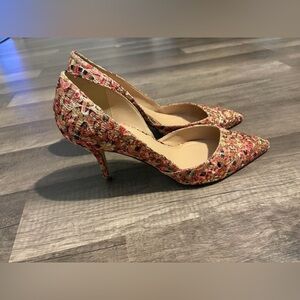 J Crew Colette  glitter pink and gold pumps